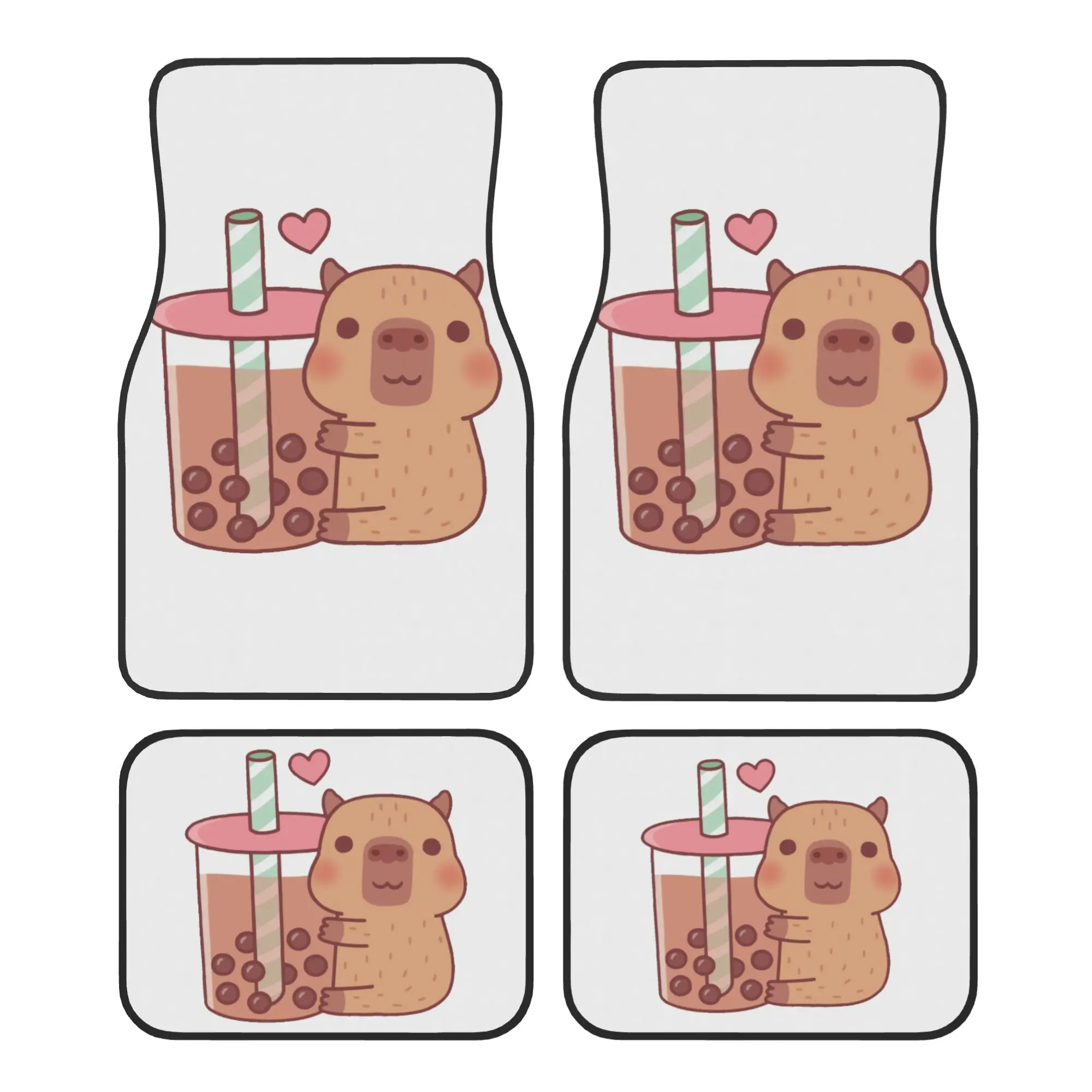 Cute Little Capybara Hugs Bubble Tea 4PCS Crystal Velvet Car Floor Mats Set Universal Front Rear Foot Mats Car Protection Mat
Cute Little Capybara Hugs Bubble Tea 4PCS Crystal Velvet Car Floor Mats Set Universal Front Rear Foot Mats Car Protection Mat