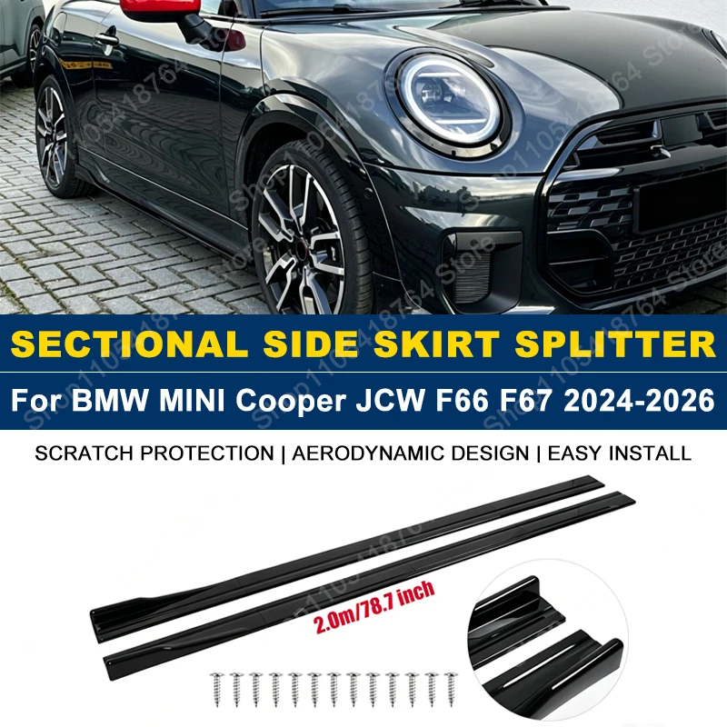 2M/78.7" Side Skirts Extension Rocker Panel Splitter For BMW MINI Cooper JCW F66 F67 2024-2026 2025 ABS Plastic
2M/78.7" Side Skirts Extension Rocker Panel Splitter For BMW MINI Cooper JCW F66 F67 2024-2026 2025 ABS Plastic