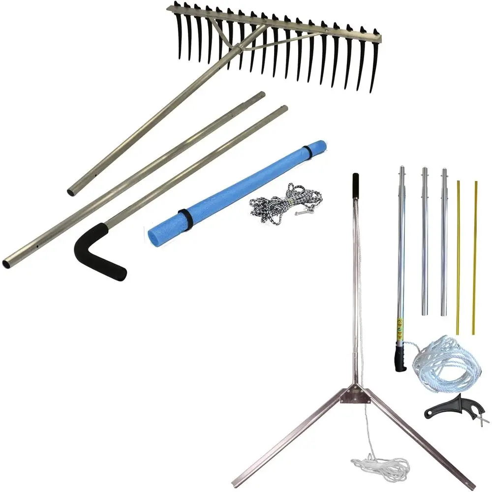 Extended Reach Aquatic Weed Removal Kit: 49 Razor Cutter & Heavy-Duty Rake for Lake and Pond Cleanup
Extended Reach Aquatic Weed Removal Kit: 49 Razor Cutter & Heavy-Duty Rake for Lake and Pond Cleanup