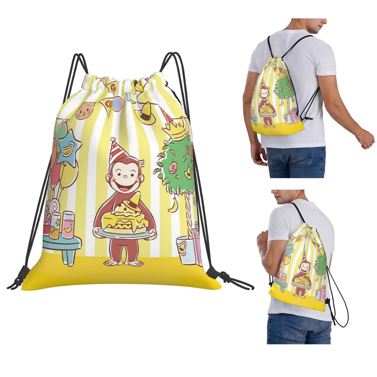 George The Curious Monkey Backpacks Casual Drawstring Bags Storage Bag Book Bags for Travel School
George The Curious Monkey Backpacks Casual Drawstring Bags Storage Bag Book Bags for Travel School