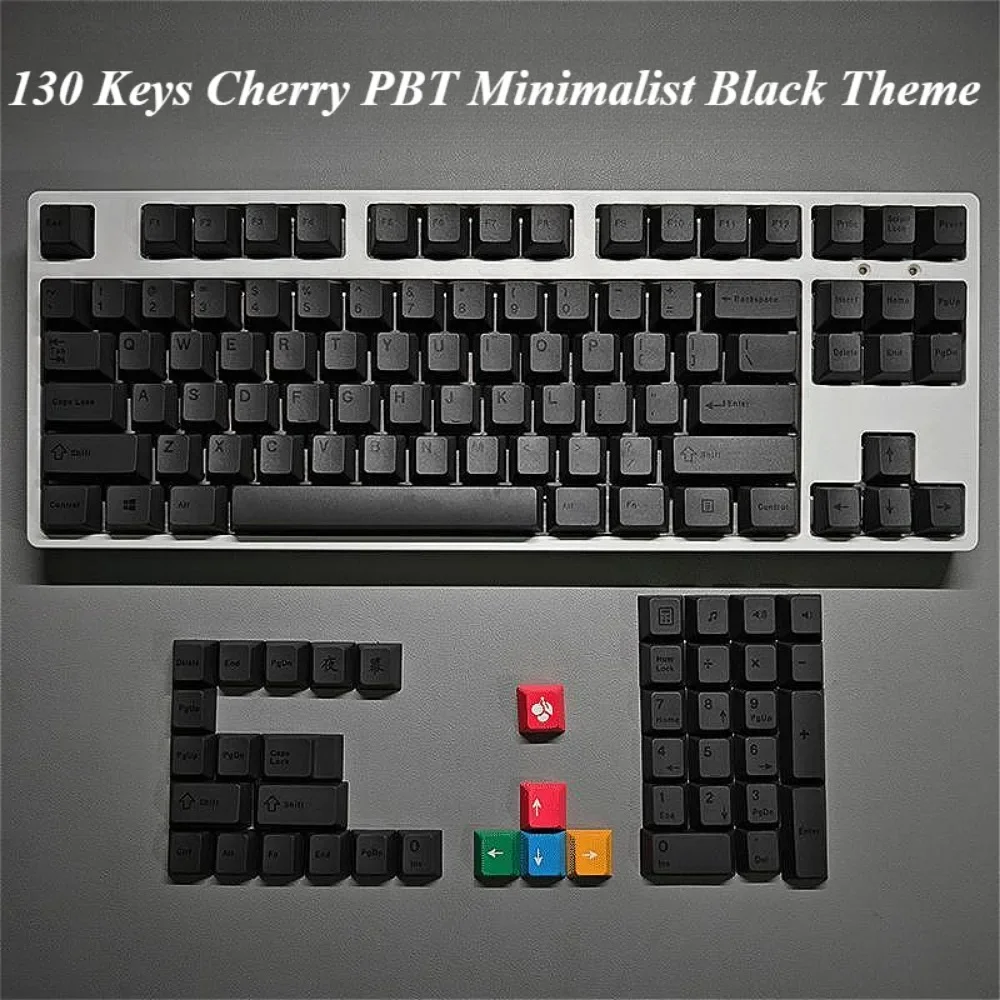 Personalized keycap 130 keys, cherry PBT minimalist black theme, suitable for MX switch 60/84/90/104/108 mechanical keyboard
Personalized keycap 130 keys, cherry PBT minimalist black theme, suitable for MX switch 60/84/90/104/108 mechanical keyboard