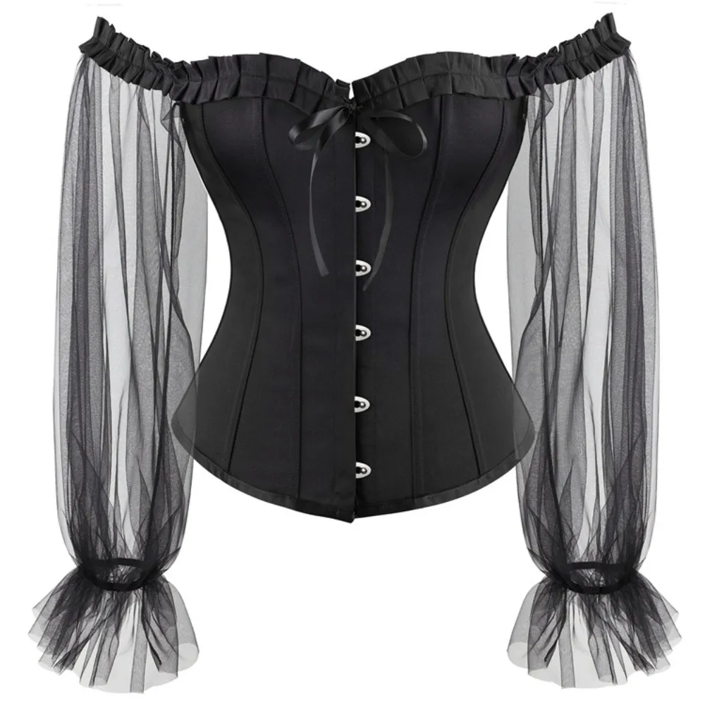 Renaissance Long Sleeve Corsets Top Bustiers Overbust Satin Sexy Corset Corselet Vintage Style Burlesque Plus Size Korsett Women
Renaissance Long Sleeve Corsets Top Bustiers Overbust Satin Sexy Corset Corselet Vintage Style Burlesque Plus Size Korsett Women