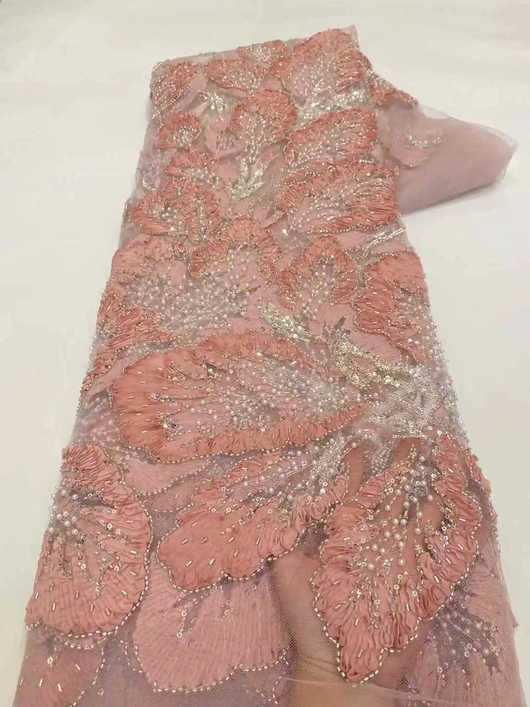 2025 Popular 3D Luxury Beaded Lace Fabric For Evening Dress 5 Yards Embroidery French Tulle Lace Sequins For Wedding Bridal Lace
2025 Popular 3D Luxury Beaded Lace Fabric For Evening Dress 5 Yards Embroidery French Tulle Lace Sequins For Wedding Bridal Lace