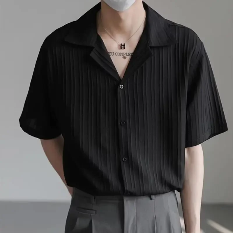 White Short Sleeve Striped Black Men's Shirt New in Silk High Quality Luxury Tops Casual Korean Popular Clothes Sale Male Shirts
White Short Sleeve Striped Black Men's Shirt New in Silk High Quality Luxury Tops Casual Korean Popular Clothes Sale Male Shirts