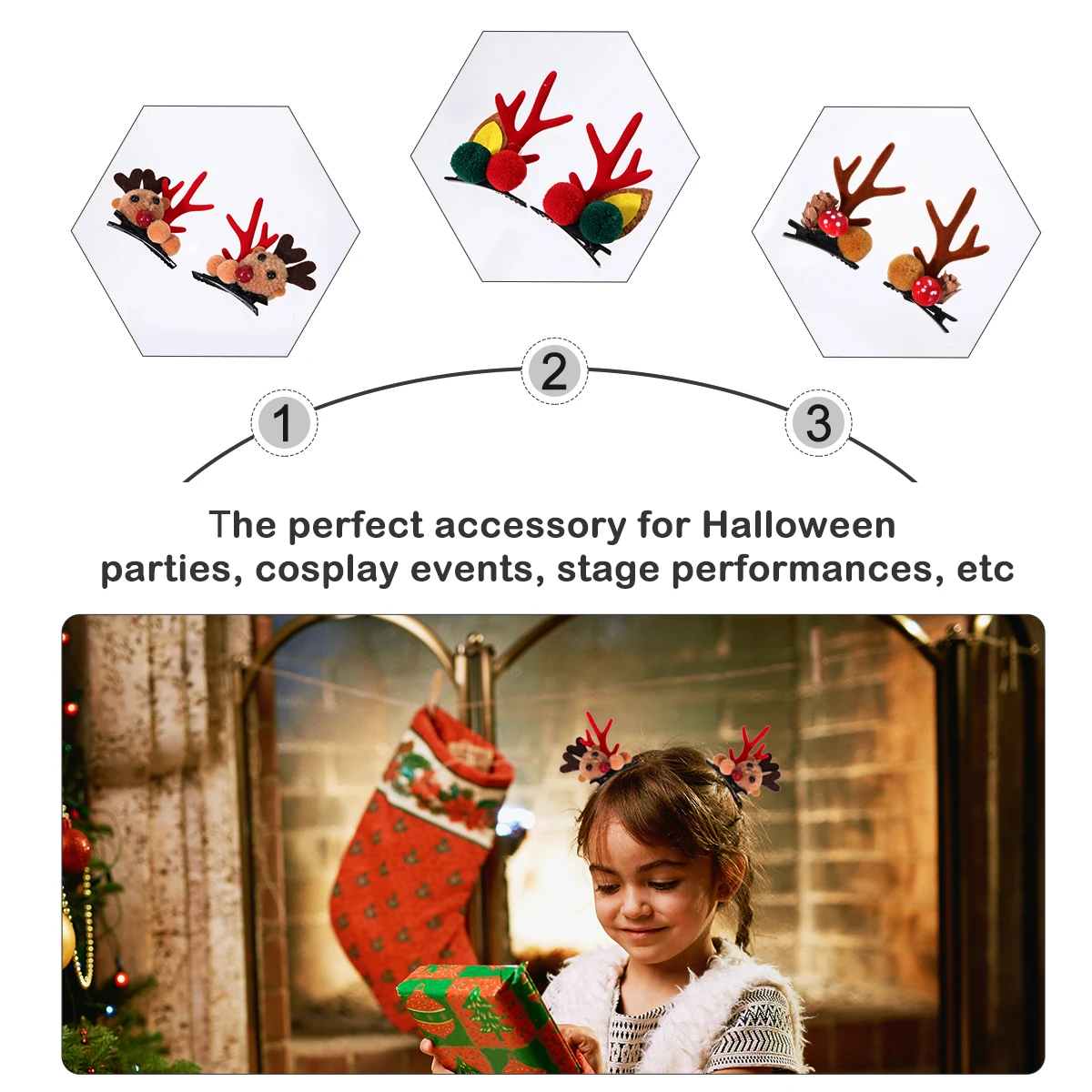 6 Pcs Christmas Antler Hair Clip Decor Decoration Pin Xmas Three-dimensional Child
6 Pcs Christmas Antler Hair Clip Decor Decoration Pin Xmas Three-dimensional Child