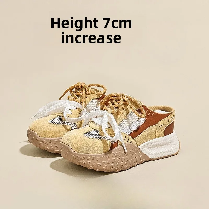 7CM Women Shoes Fashion Round Head Platform Mueller Slippers for Woman Comfort Air Mesh Casual Shoe Designer Shoes Zapatos Mujer
7CM Women Shoes Fashion Round Head Platform Mueller Slippers for Woman Comfort Air Mesh Casual Shoe Designer Shoes Zapatos Mujer