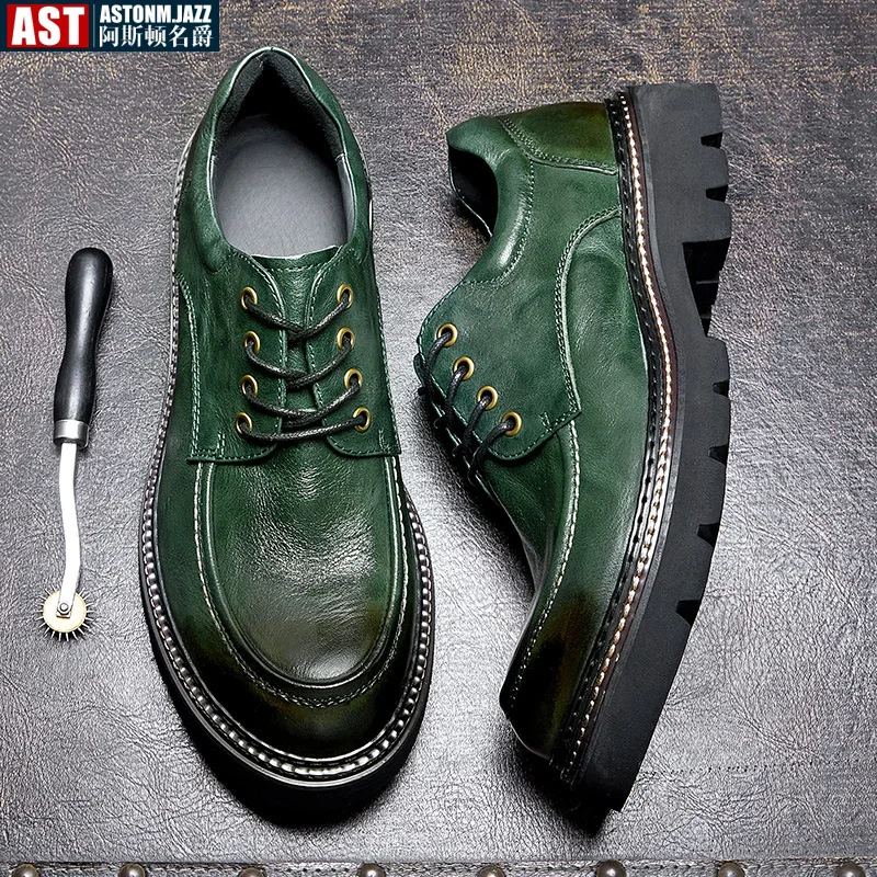 Vintage Platform Men's Genuine Leather Dress Shoes Luxury Handmade Autumn Designer Green Black Wedding Social Derby Shoes Man
Vintage Platform Men's Genuine Leather Dress Shoes Luxury Handmade Autumn Designer Green Black Wedding Social Derby Shoes Man