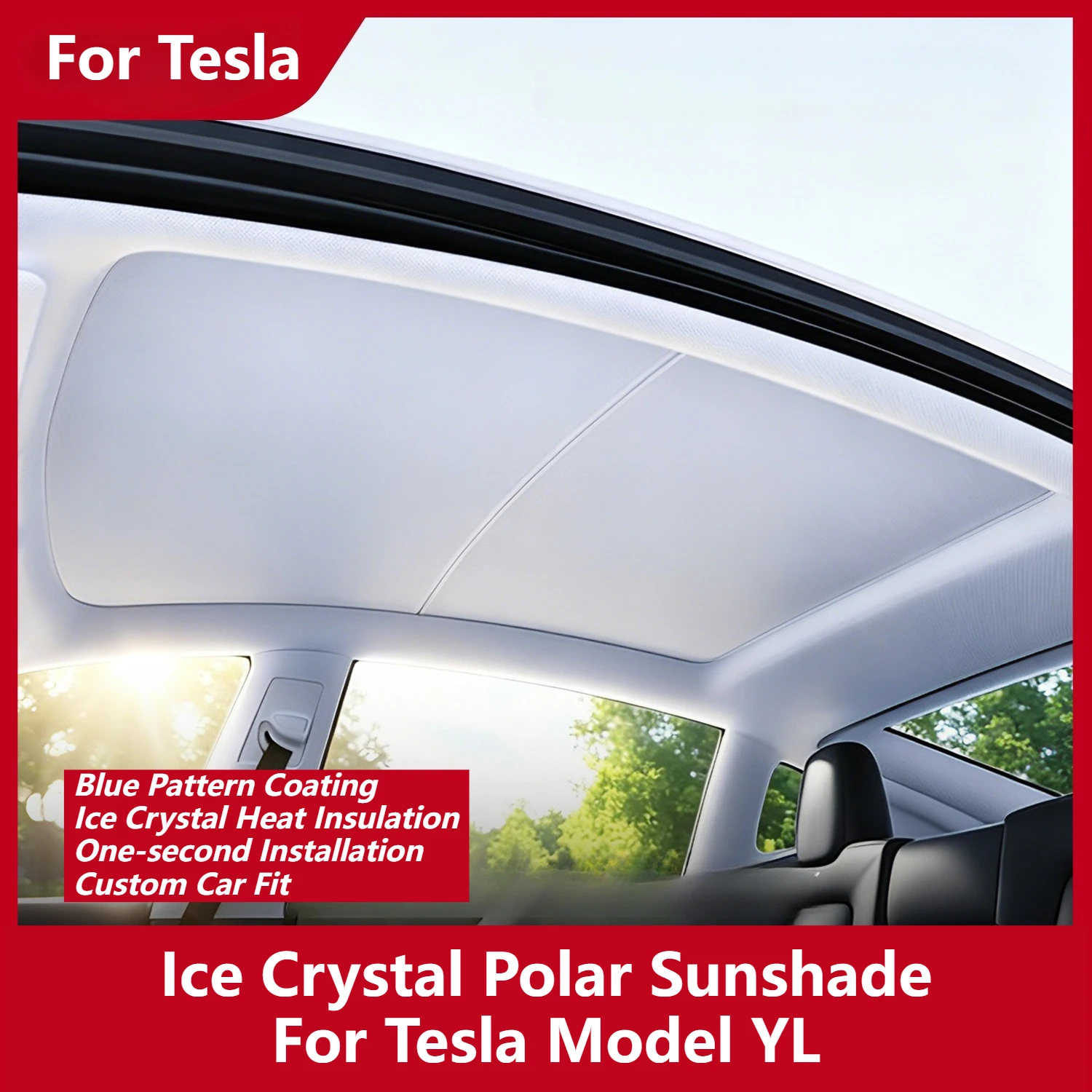 2 Layer Ice Crystal Thermal Insulation Car Sunroof Shade for Tesla Model YL,Alloy Frame Anti-Sag Quick Install,UV Protection
2 Layer Ice Crystal Thermal Insulation Car Sunroof Shade for Tesla Model YL,Alloy Frame Anti-Sag Quick Install,UV Protection
