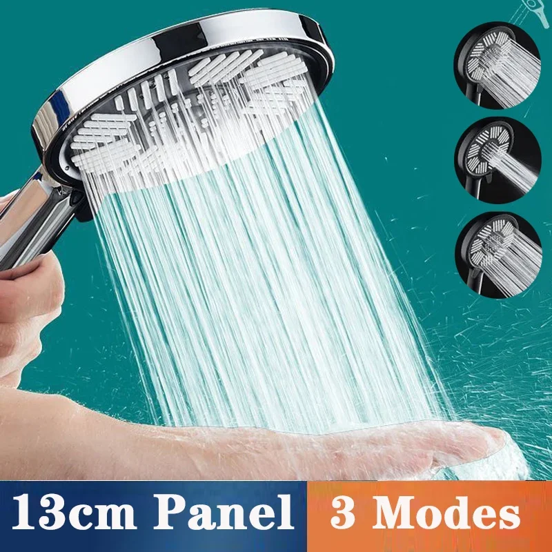13 CM Big Panel Large Flow Supercharge Shower Head 3 Modes High Pressure Spray Nozzle Eco Rainfall Shower Bathroom Accessories
13 CM Big Panel Large Flow Supercharge Shower Head 3 Modes High Pressure Spray Nozzle Eco Rainfall Shower Bathroom Accessories