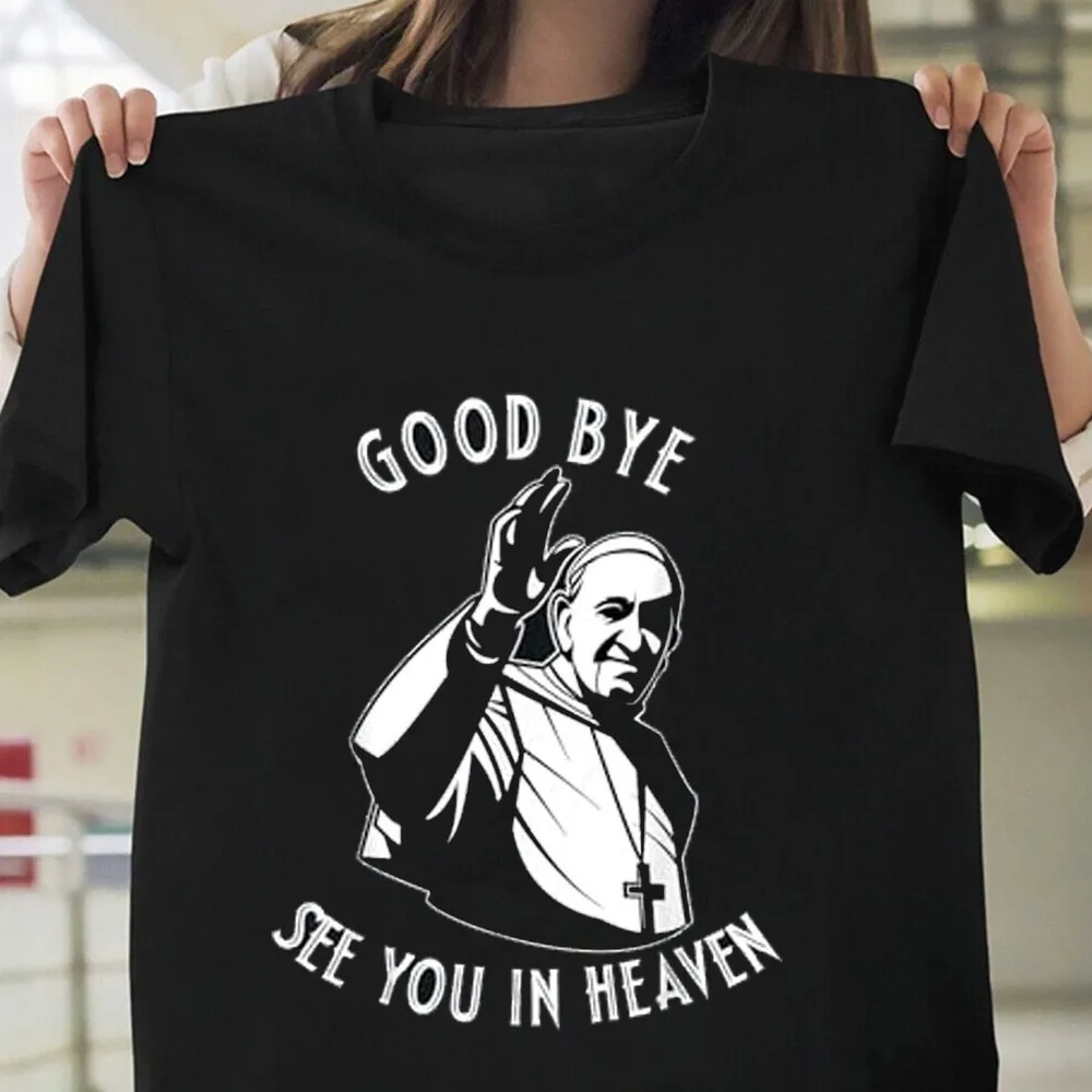 Футболка с принтом See You in Heaven Pope Francis 2025, топы, футболка с короткими рукавами и круглым вырезом, одежда стандартного кроя, удобные топы
Футболка с принтом See You in Heaven Pope Francis 2025, топы, футболка с короткими рукавами и круглым вырезом, одежда стандартного кроя, удобные топы