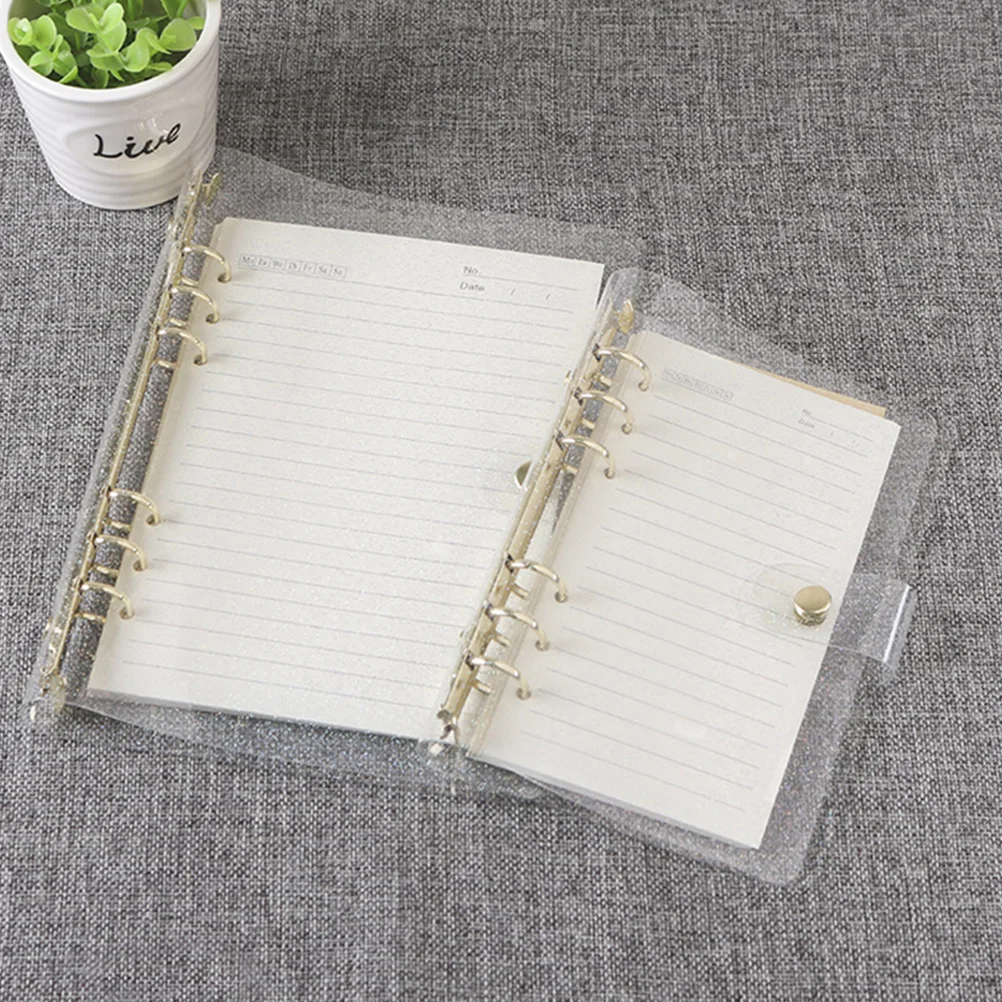 Glitter Binder Work Small Notepad Binders A5 Ring Folder Refillable Notebook Pvc for Planners Clear
Glitter Binder Work Small Notepad Binders A5 Ring Folder Refillable Notebook Pvc for Planners Clear