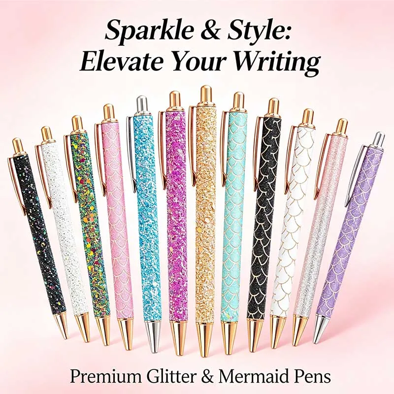 Retractable Glitter Ballpoint Pen Mermaid Scale/Rose Golds Metal Pen Black Ink Signature Pen for Office School Girls Gifts
Retractable Glitter Ballpoint Pen Mermaid Scale/Rose Golds Metal Pen Black Ink Signature Pen for Office School Girls Gifts