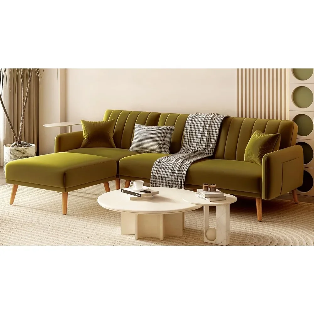 105-inch L-Shaped Velvet Sectional Recliner Sofa Couch,Convertible Sleeper Sofa Bed,2 Pillows for Living Room and Apartment
105-inch L-Shaped Velvet Sectional Recliner Sofa Couch,Convertible Sleeper Sofa Bed,2 Pillows for Living Room and Apartment