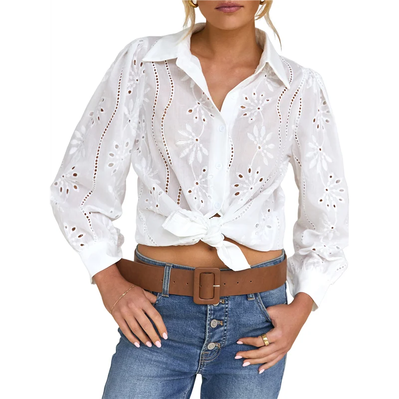 NEW-Womens Long Puff Sleeve Blouse V Neck Buttons Hollow Out Lace Embroidered Blouses Shirts
NEW-Womens Long Puff Sleeve Blouse V Neck Buttons Hollow Out Lace Embroidered Blouses Shirts