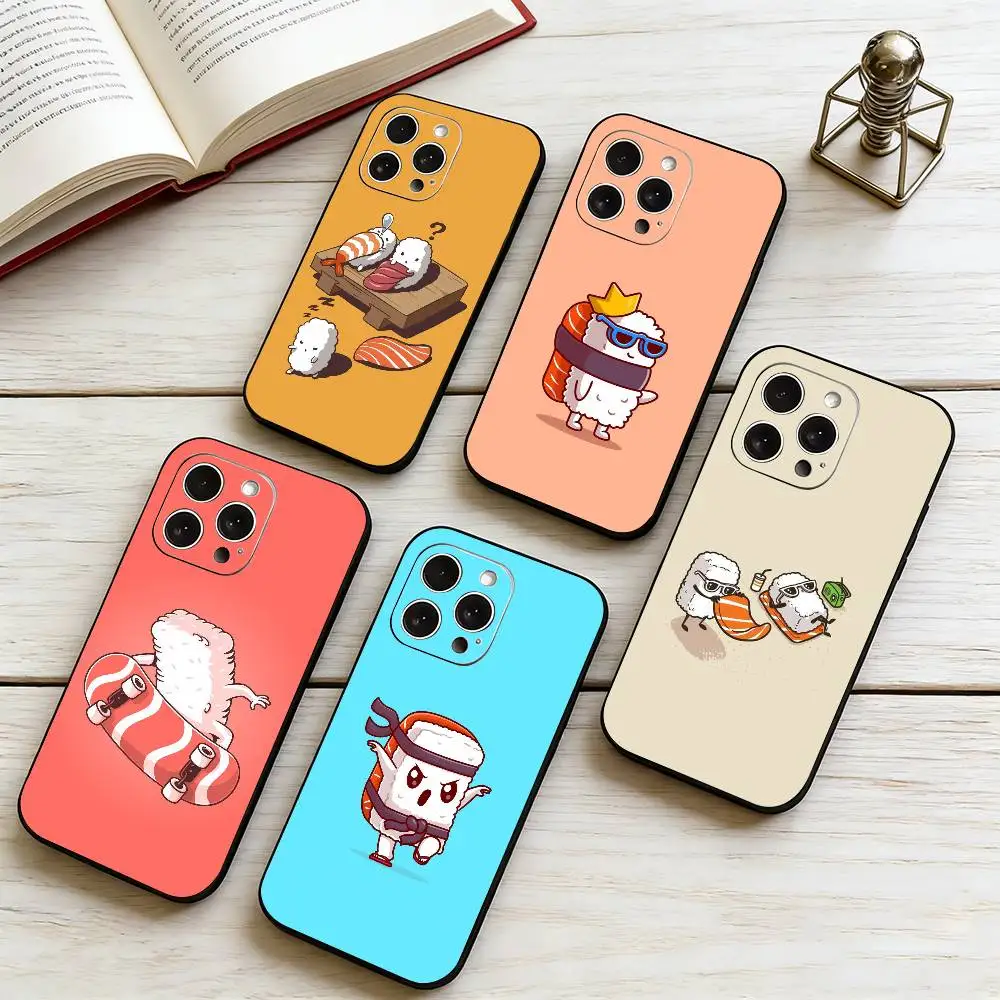 Cartoon Sushi Phone Case For iPhone 17, 16,15,14,13,12,11 Plus,Pro Max, Others Soft Black Cover
Cartoon Sushi Phone Case For iPhone 17, 16,15,14,13,12,11 Plus,Pro Max, Others Soft Black Cover
