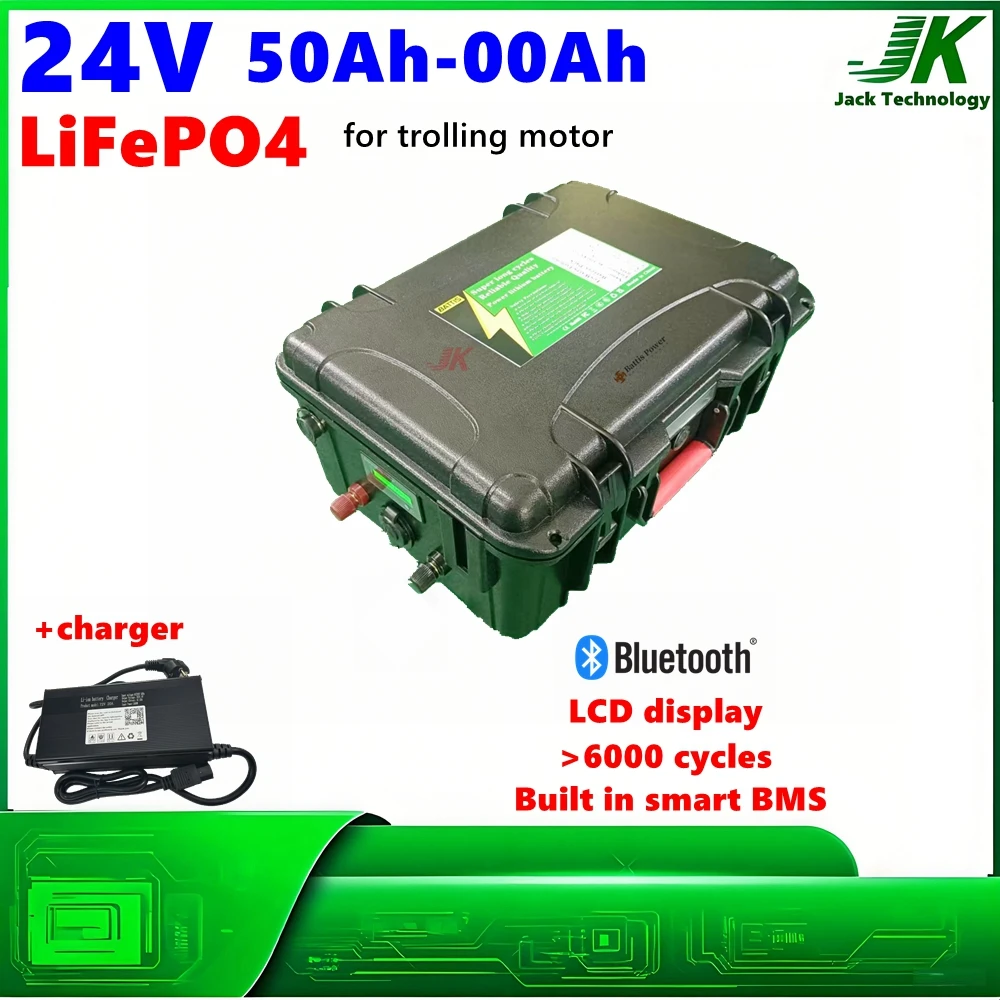 waterproof Lifepo4 Battery 24V 60Ah 80Ah 100Ah 120Ah 150Ah 200Ah Lithium Battery With Bms For Trolling fishing boat Propeller
waterproof Lifepo4 Battery 24V 60Ah 80Ah 100Ah 120Ah 150Ah 200Ah Lithium Battery With Bms For Trolling fishing boat Propeller