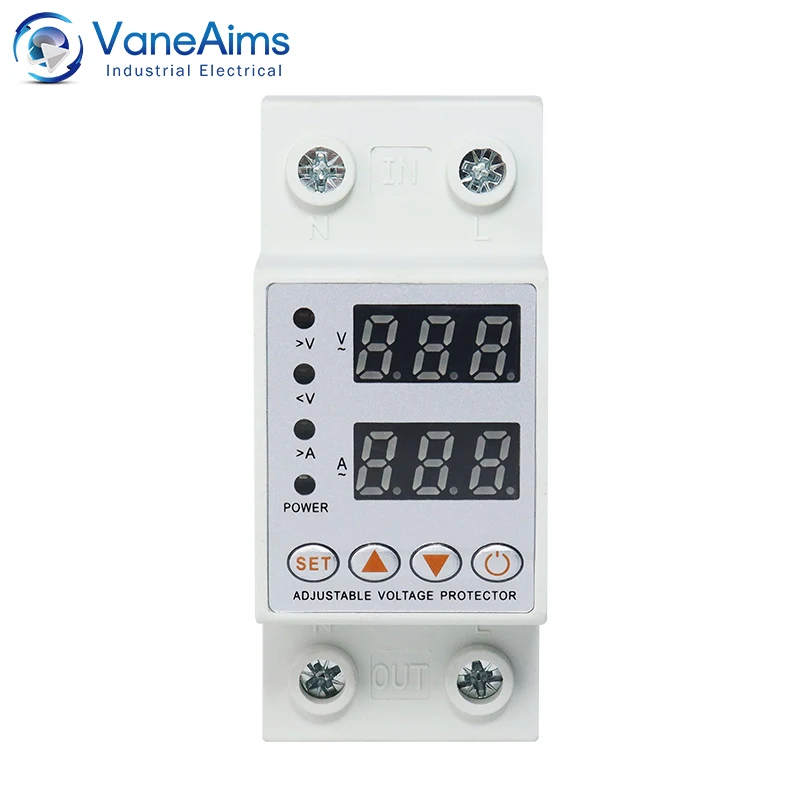 Din Rail Voltage Protector Relay Dual Display Adjustable Over Current and Under Voltage Protection Device 40A 63A 220V VaneAims
Din Rail Voltage Protector Relay Dual Display Adjustable Over Current and Under Voltage Protection Device 40A 63A 220V VaneAims