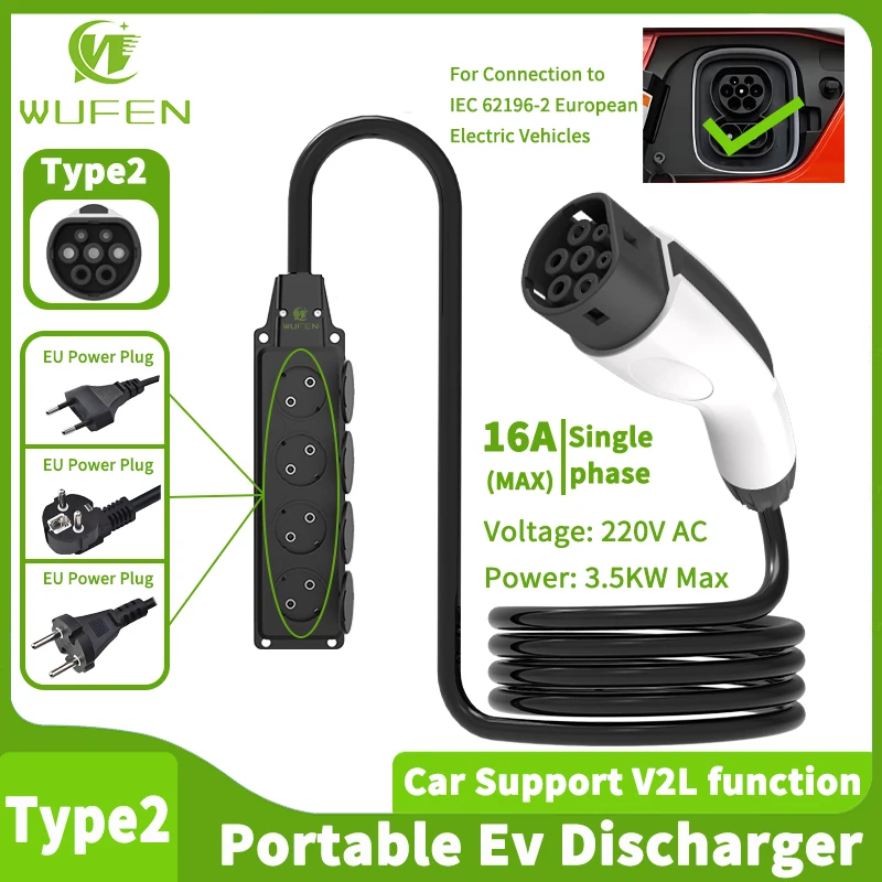 WUFEN Европейское наружное электричество Essential V2L Разрядное устройство типа 2 Разрядное устройство для электромобилей 16A 3,5 кВт 220 В V2H Разрядное устройство Type2 Вилка для ЕС
WUFEN Европейское наружное электричество Essential V2L Разрядное устройство типа 2 Разрядное устройство для электромобилей 16A 3,5 кВт 220 В V2H Разрядное устройство Type2 Вилка для ЕС