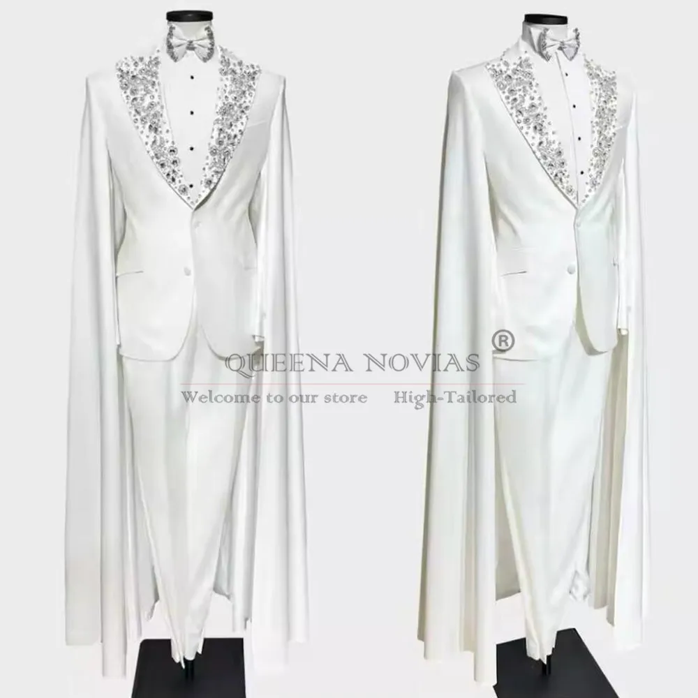 Male Fashion Suit Crystals Beaded Prom Blazer With Cape Customized Groom Wedding Tuxedo 2-Piece Man Birthday Formal Party Dress
Male Fashion Suit Crystals Beaded Prom Blazer With Cape Customized Groom Wedding Tuxedo 2-Piece Man Birthday Formal Party Dress