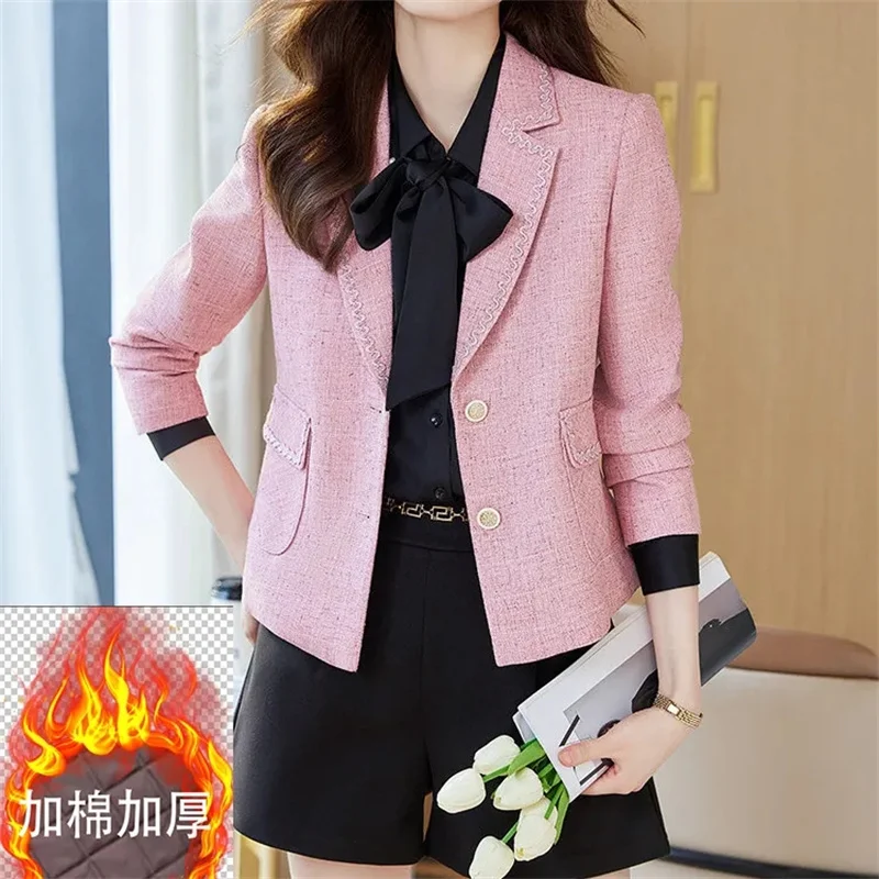 Short Suit Coat Women Spring Autumn 2024New Korean Overcoat Casual Western-Style Outerwear Small Fragrance Blazer Jackets Female 
Short Suit Coat Women Spring Autumn 2024New Korean Overcoat Casual Western-Style Outerwear Small Fragrance Blazer Jackets Female