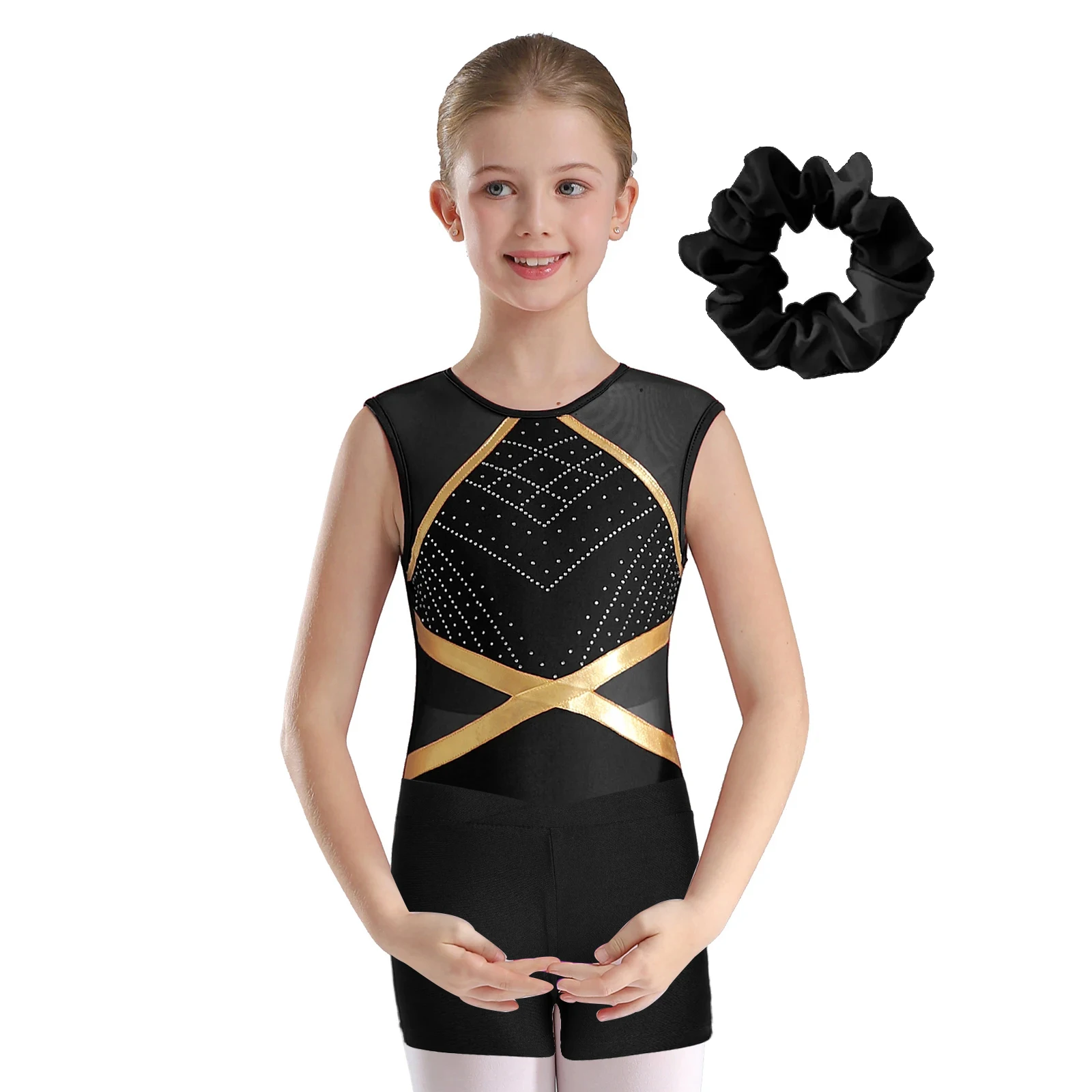 Kid Ballet Leotard with Shorts Hair Tie Glittery Rhinestones Body Suit Rhythmic Gymnastics Figure Skating Dance Training Clothes
Kid Ballet Leotard with Shorts Hair Tie Glittery Rhinestones Body Suit Rhythmic Gymnastics Figure Skating Dance Training Clothes