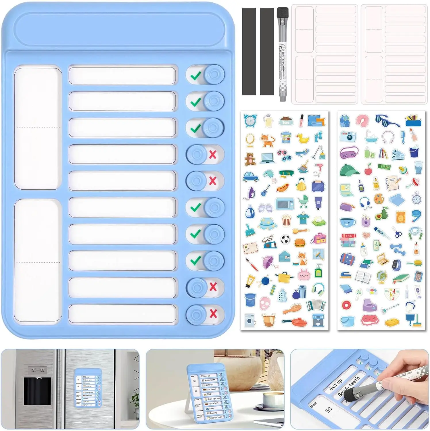 Dry Erase Chore Chart for Kids, Magnetic Checklist Board, Daily Routine Slider, Task Tracker for Home
Dry Erase Chore Chart for Kids, Magnetic Checklist Board, Daily Routine Slider, Task Tracker for Home