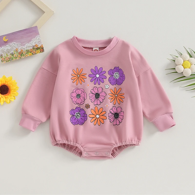 0-18M Infanr Baby Girl Sweatshirt Romper Cute Floral Print Long Sleeve Round Neck Bodysuit Newborn Playsuit Spring Fall Clothes
0-18M Infanr Baby Girl Sweatshirt Romper Cute Floral Print Long Sleeve Round Neck Bodysuit Newborn Playsuit Spring Fall Clothes