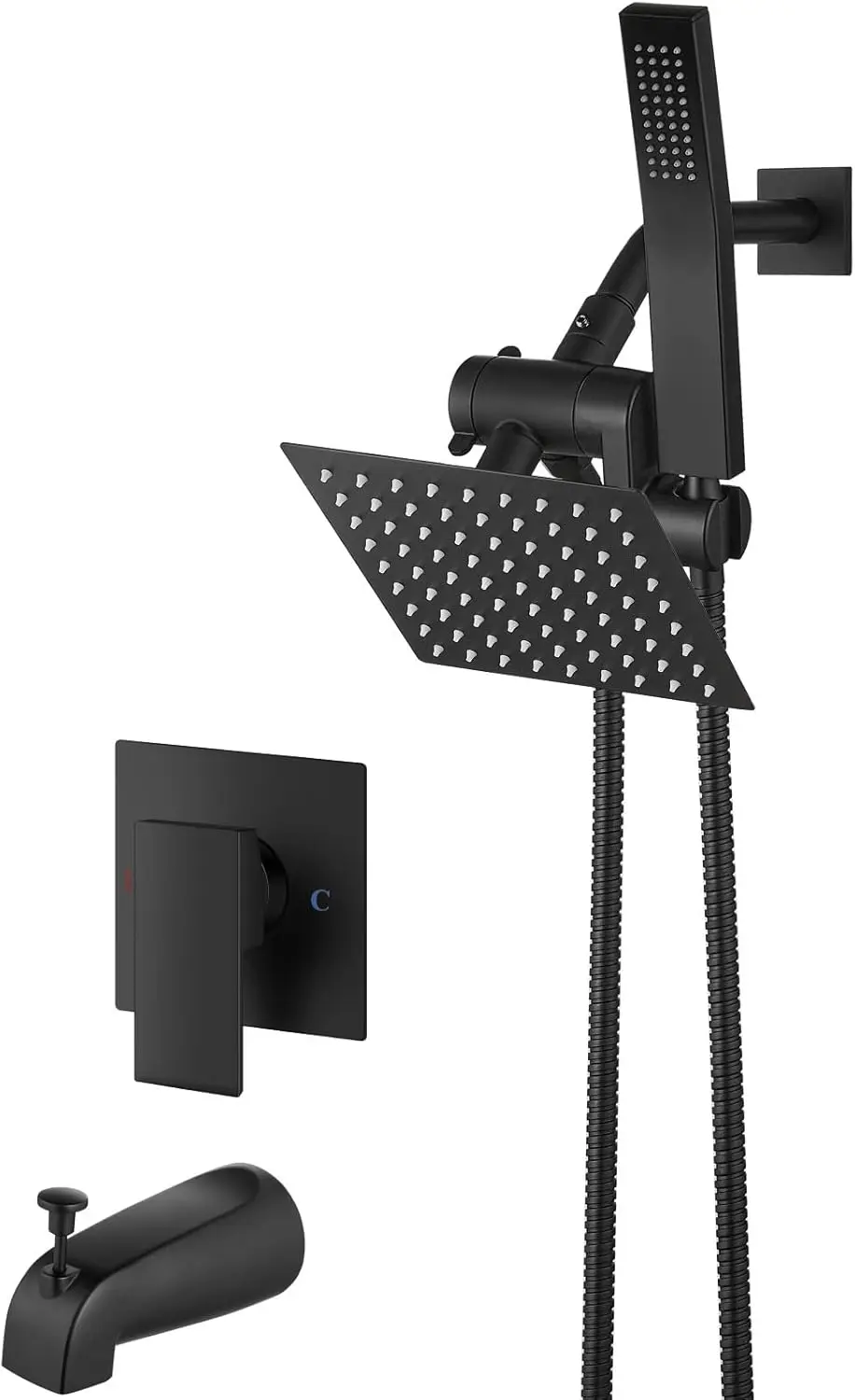 Shower Tub Faucet Set with Handheld Spray Shower System Single Shower Rainfall Head and Handle
Shower Tub Faucet Set with Handheld Spray Shower System Single Shower Rainfall Head and Handle