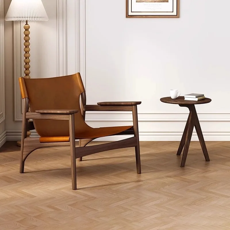Leisure chair Small apartment Modern simple saddle leather ash wood single recliner
Leisure chair Small apartment Modern simple saddle leather ash wood single recliner