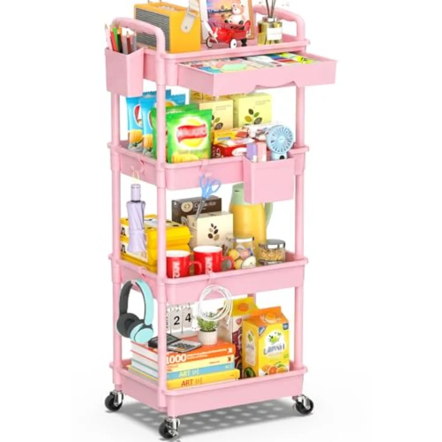 Rolling Utility Cart with Drawer, Storage Organizer Cart with 2 Lockable Wheels, Multifunctional Rolling Storage Cart for Bathr
Rolling Utility Cart with Drawer, Storage Organizer Cart with 2 Lockable Wheels, Multifunctional Rolling Storage Cart for Bathr