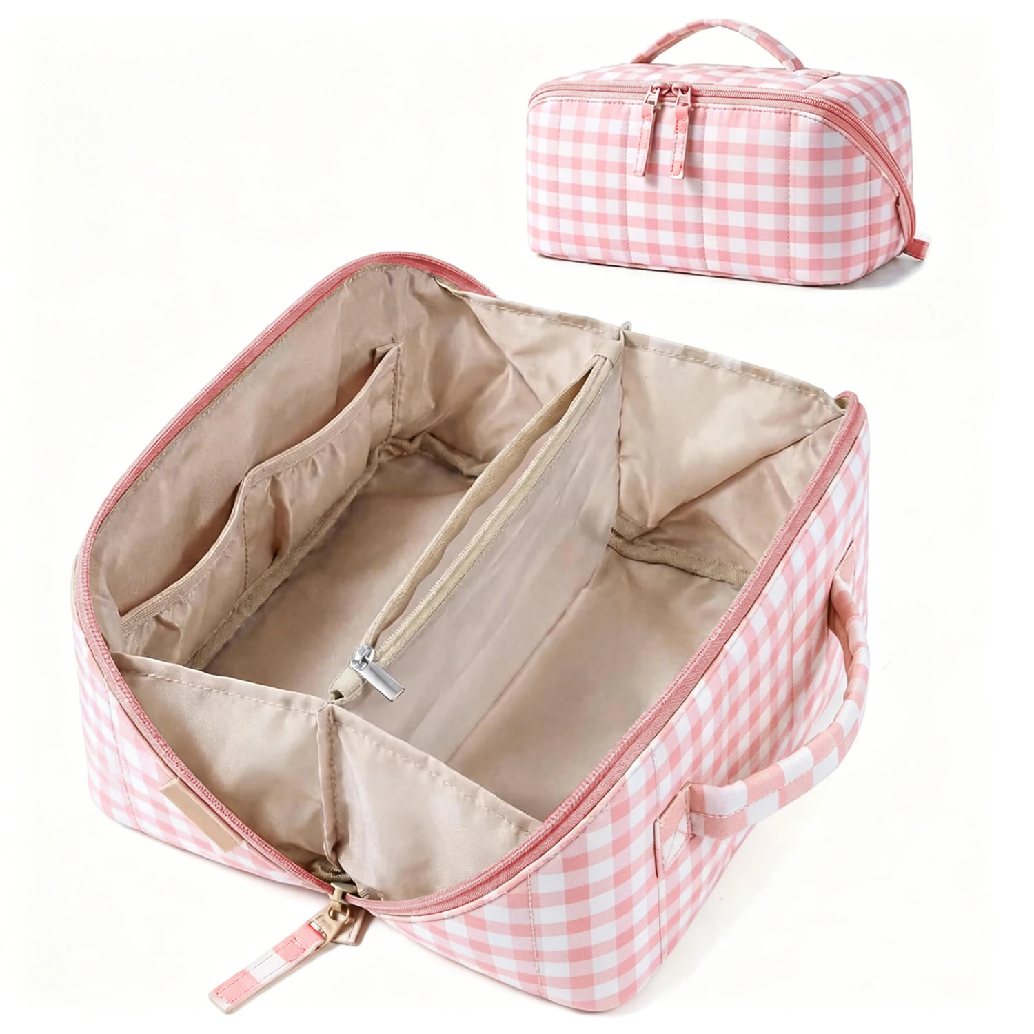 Checkered Makeup Bag for Women, Travel Lightweight Plaid Toiletry Bag, Portable Waterproof Cosmetic Case, Open Flat Organizer Pouch
Checkered Makeup Bag for Women, Travel Lightweight Plaid Toiletry Bag, Portable Waterproof Cosmetic Case, Open Flat Organizer Pouch