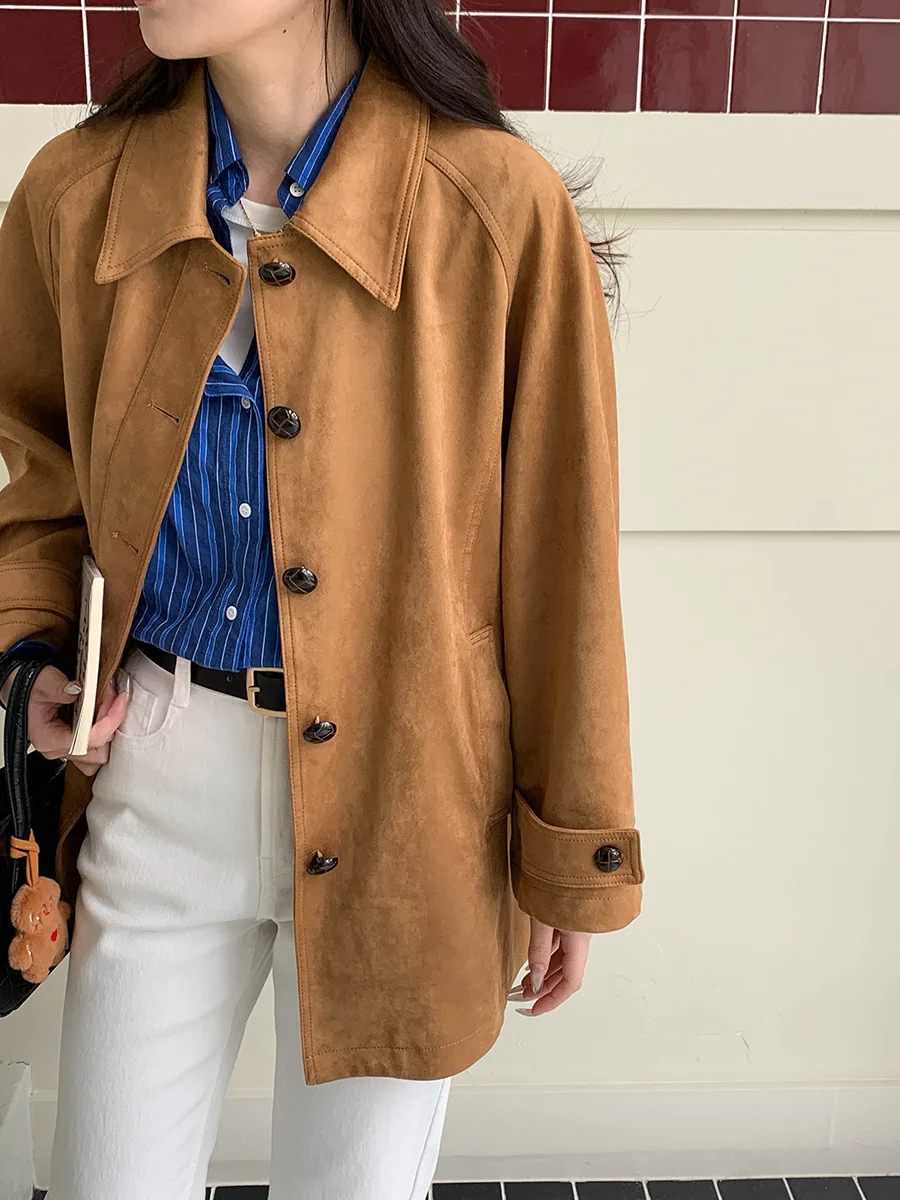 Early autumn new small and high-end imitation suede windbreaker jacket
Early autumn new small and high-end imitation suede windbreaker jacket