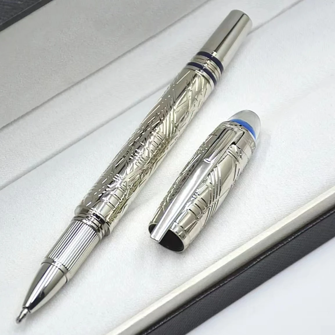 Limited Edition M-B Blue Star Metal Special Edition Writer Black Resin Chessboard Crystal Star Rollerball Gel Ballpoint Pen
Limited Edition M-B Blue Star Metal Special Edition Writer Black Resin Chessboard Crystal Star Rollerball Gel Ballpoint Pen