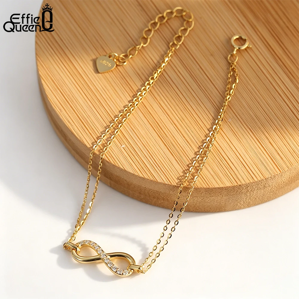 EFFIE QUEEN Fashion 925 Sterling Silver D VVS Moissanite Infinity Bracelet Gift Infinite Symbol Chain Bracelet Jewelry MOB06
EFFIE QUEEN Fashion 925 Sterling Silver D VVS Moissanite Infinity Bracelet Gift Infinite Symbol Chain Bracelet Jewelry MOB06