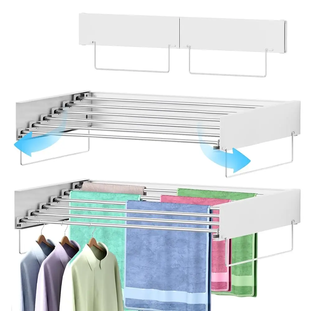 Free ShippingWall Mounted Clothes Drying Rack, Laundry Drying Rack Clothing Wall Mount, Laundry Hanger Foldable with 2 Towel Han
Free ShippingWall Mounted Clothes Drying Rack, Laundry Drying Rack Clothing Wall Mount, Laundry Hanger Foldable with 2 Towel Han