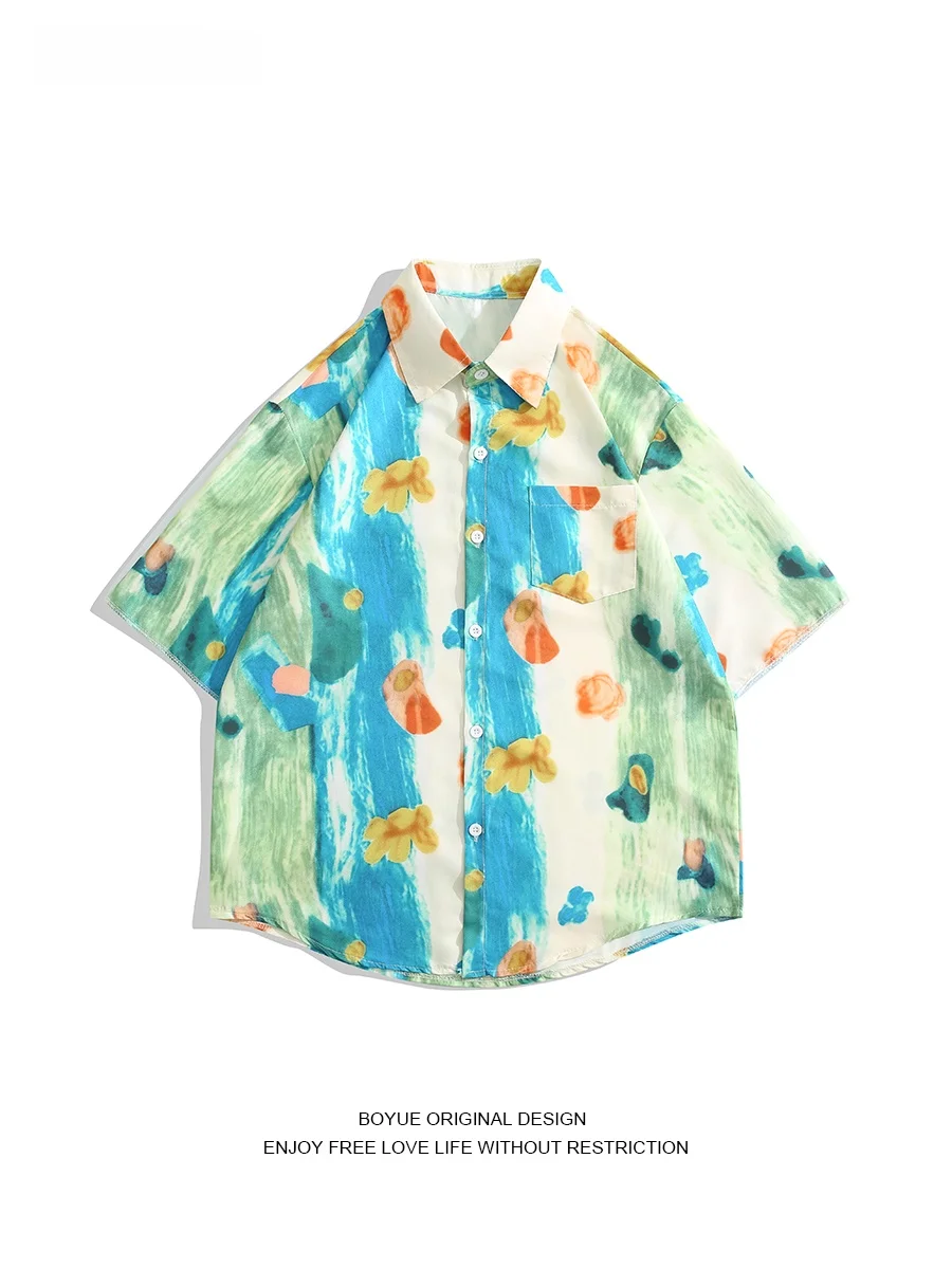BOYUE Hawaii Sle fiti ort Sve irt Fre Retro Beach Vaion Men's Clothing Summer Youth Faion Printed Loose Fit
BOYUE Hawaii Sle fiti ort Sve irt Fre Retro Beach Vaion Men's Clothing Summer Youth Faion Printed Loose Fit