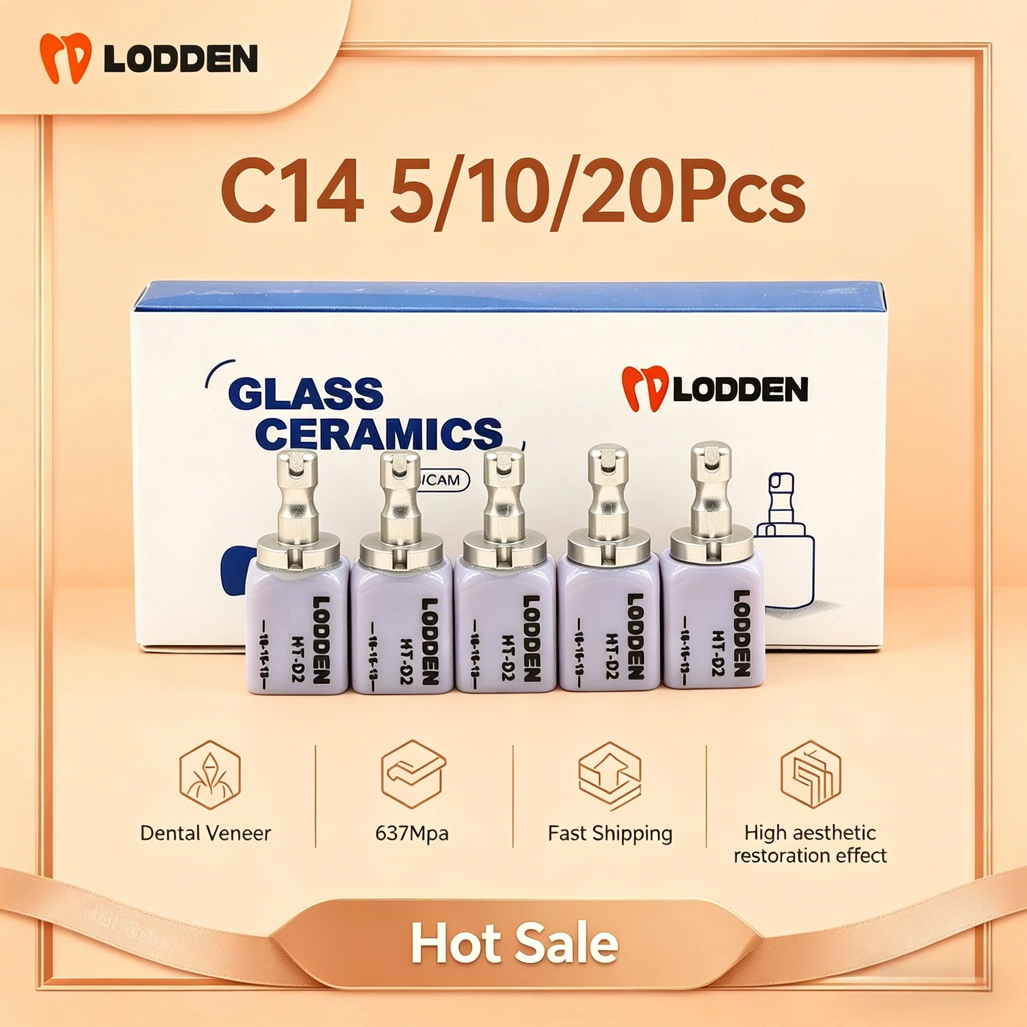 5/10/20Pcs LODDEN C14 Lithium Disilicate Glass Ceramic Blocks HT LT CAD CAM Compatible Sirona Cerec Dental Veneer Lab Materials
5/10/20Pcs LODDEN C14 Lithium Disilicate Glass Ceramic Blocks HT LT CAD CAM Compatible Sirona Cerec Dental Veneer Lab Materials