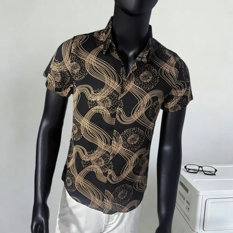 Trendy Summer Printed Short Sleeved Shirt for Men Slim Fit Social Casual Business Shirts Slim Fit Streetwear Shirt Men Clothing
Trendy Summer Printed Short Sleeved Shirt for Men Slim Fit Social Casual Business Shirts Slim Fit Streetwear Shirt Men Clothing
