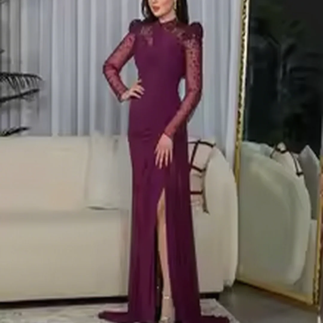 Customized Long Sleeves Beading Crystal Split Pleat Chiffon formal evening dresses birthday party prom gowns for women
Customized Long Sleeves Beading Crystal Split Pleat Chiffon formal evening dresses birthday party prom gowns for women