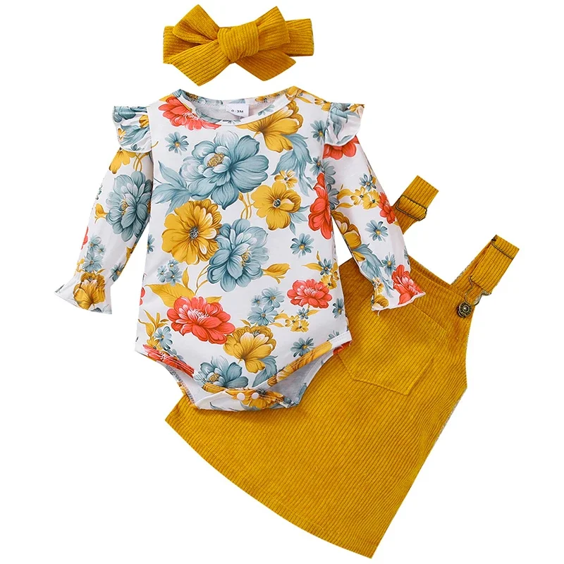 New In Spring Autumn Newborn Girls Clothes Fashion Cute Flowers Print Cotton Long Sleeve Jumpsuits+Dress Baby Clothing Set BC369
New In Spring Autumn Newborn Girls Clothes Fashion Cute Flowers Print Cotton Long Sleeve Jumpsuits+Dress Baby Clothing Set BC369