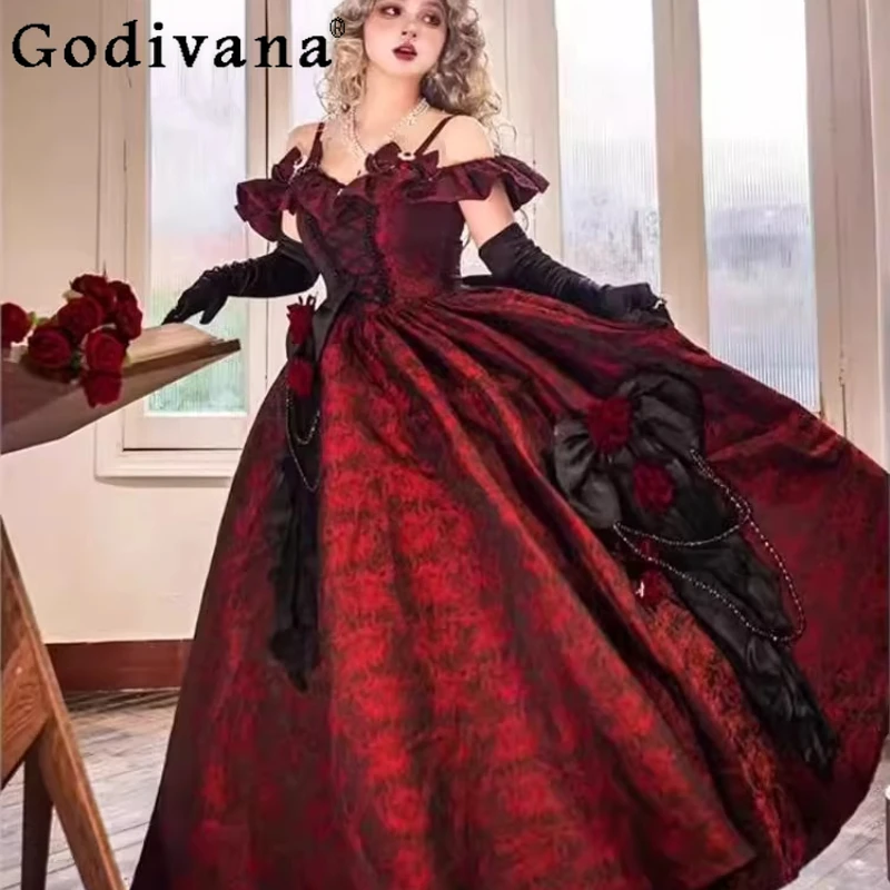 Черно-красное свадебное платье с цветком Лолиты, женское великолепное платье для косплея на день рождения, женское элегантное праздничное платье принцессы Лолиты
Черно-красное свадебное платье с цветком Лолиты, женское великолепное платье для косплея на день рождения, женское элегантное праздничное платье принцессы Лолиты