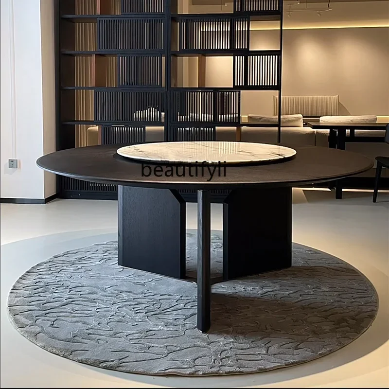 Italian minimalist round solid wood dining table designer high-end wabi style retro marble dining table
Italian minimalist round solid wood dining table designer high-end wabi style retro marble dining table