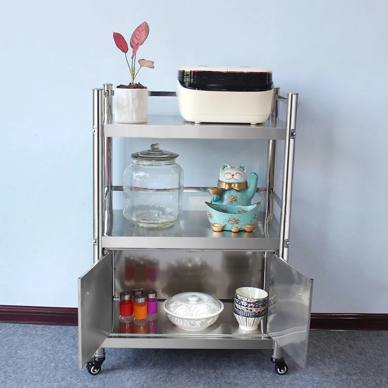 304 stainless steel storage cabinet with doors, multi-layer multifunctional storage cabinet, oven microwave, sideboard with whee
304 stainless steel storage cabinet with doors, multi-layer multifunctional storage cabinet, oven microwave, sideboard with whee