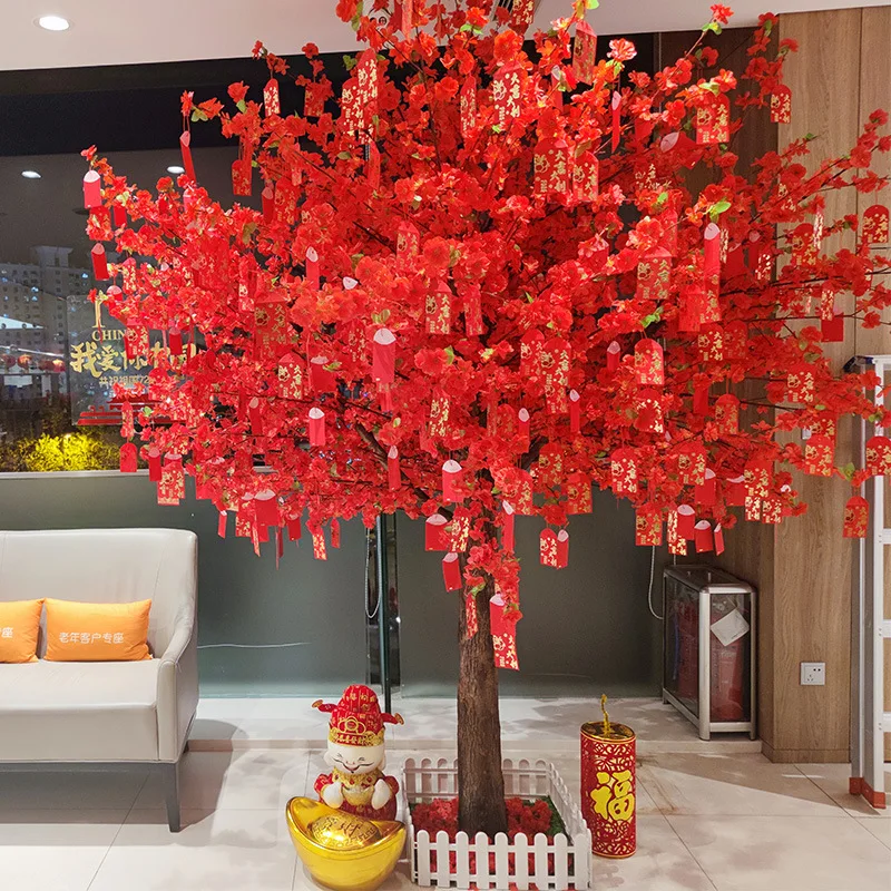 Simulation peach tree fake tree shopping mall decoration New Year blessing red envelope wishing tree wedding indoor landscaping
Simulation peach tree fake tree shopping mall decoration New Year blessing red envelope wishing tree wedding indoor landscaping