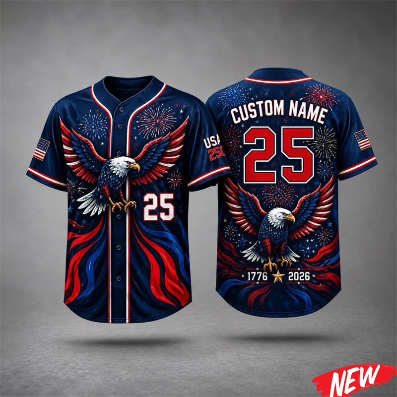 America 250 Years Baseball Jersey For Men Personalized Name USA 250th Anniversary Shirt 1776 -2026 Patriotic Short Sleeve Gift
America 250 Years Baseball Jersey For Men Personalized Name USA 250th Anniversary Shirt 1776 -2026 Patriotic Short Sleeve Gift