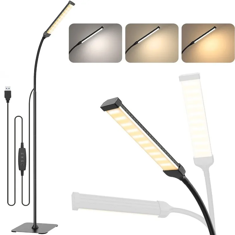 1pc Floor Lamp, 3 Color Mode and 10 Brightness Dimmable Reading Light with Flexible Gooseneck for Living Room Bedroom Office
1pc Floor Lamp, 3 Color Mode and 10 Brightness Dimmable Reading Light with Flexible Gooseneck for Living Room Bedroom Office
