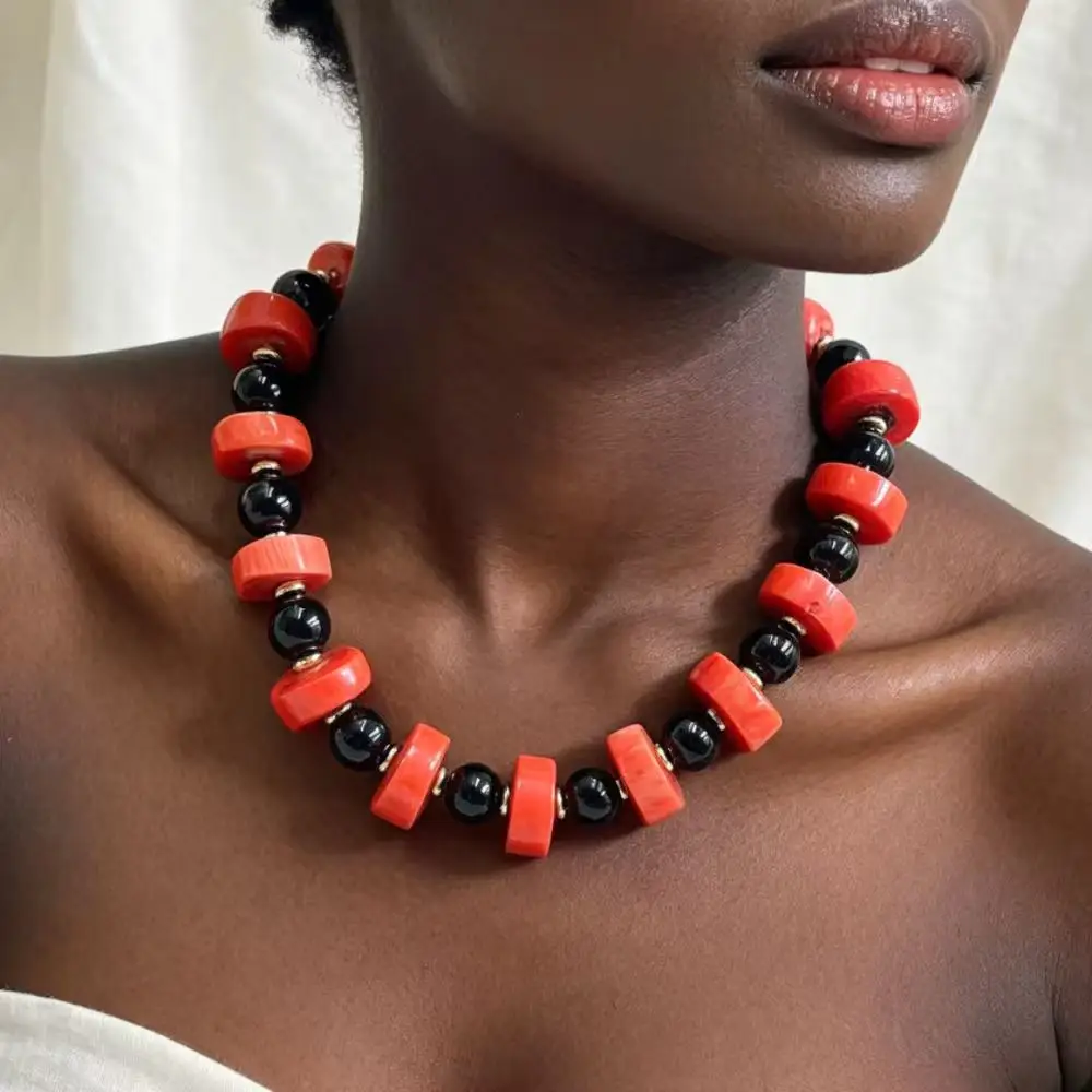 12mm 14-20mm African Women Jewelry Punk Vintage Natural Sea Bamboo Orange Coral Beads Round Black Agate Chokers Necklace
12mm 14-20mm African Women Jewelry Punk Vintage Natural Sea Bamboo Orange Coral Beads Round Black Agate Chokers Necklace