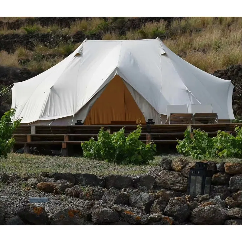 Luxury Outdoor Camping Waterproof Emperor Bell Tent Canvas Cotton Safari Large Yurt Tent for Family Glamping
Luxury Outdoor Camping Waterproof Emperor Bell Tent Canvas Cotton Safari Large Yurt Tent for Family Glamping