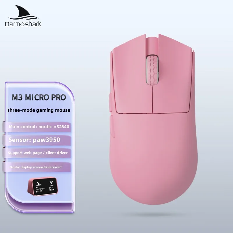 NEW Darmoshark M3 MICRO PRO Esports Gaming Mouse Small Hand 42g Lightweight PAW3950 1k/8k 3Mode Wireless Mouse PC Game Gifts
NEW Darmoshark M3 MICRO PRO Esports Gaming Mouse Small Hand 42g Lightweight PAW3950 1k/8k 3Mode Wireless Mouse PC Game Gifts