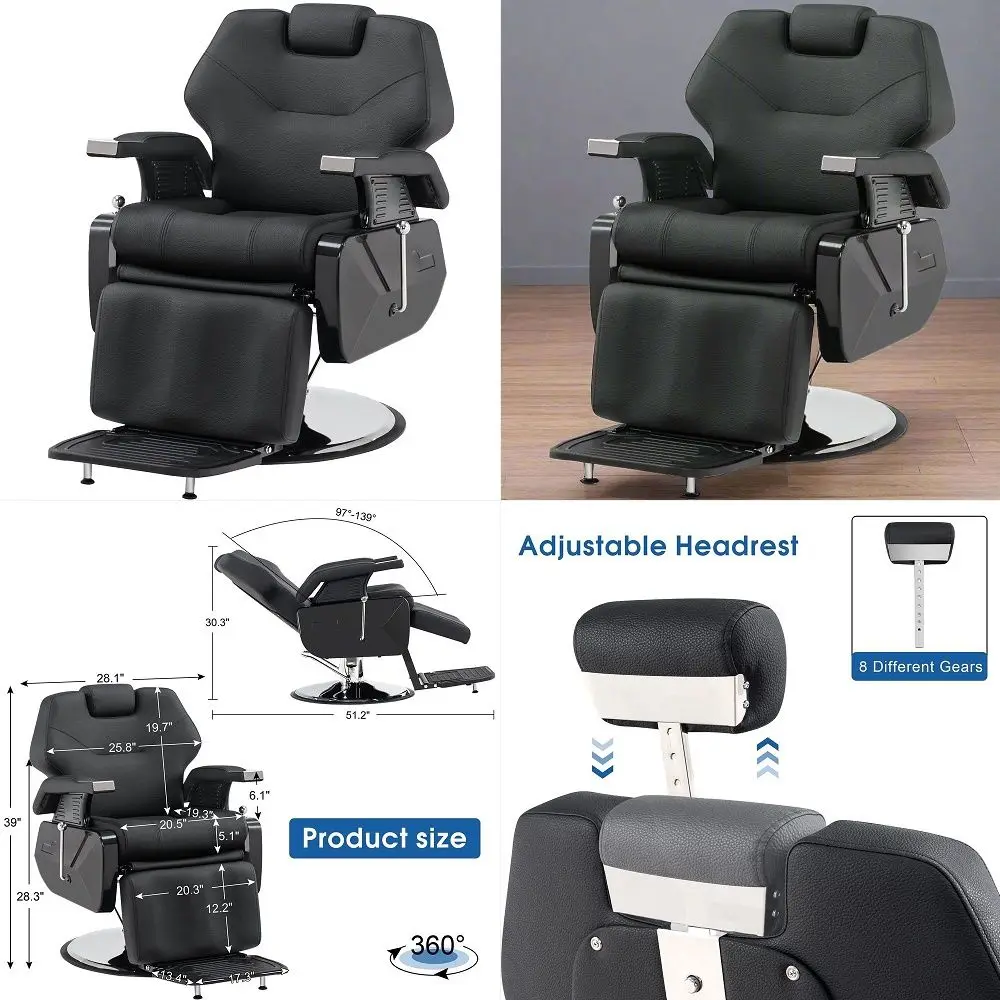 Set of 2 Chris Styling Chairs, ExtraWide Seat, 360 Swivel, Adjustable Hydraulic Pump, HeavyDuty Chrome Base amp Steel Frame, Pr
Set of 2 Chris Styling Chairs, ExtraWide Seat, 360 Swivel, Adjustable Hydraulic Pump, HeavyDuty Chrome Base amp Steel Frame, Pr